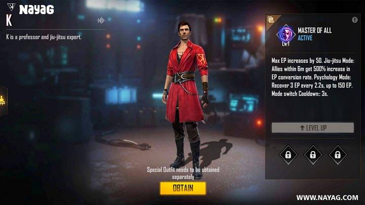 Free Fire K Character Photo
