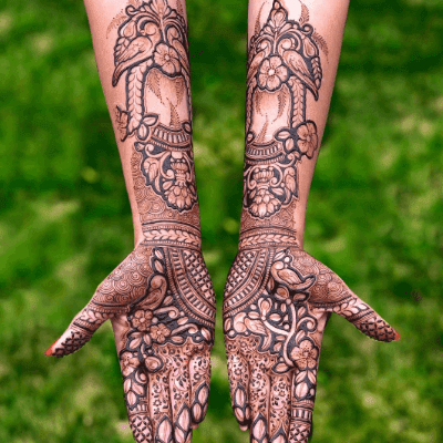 Realistic garden henna design