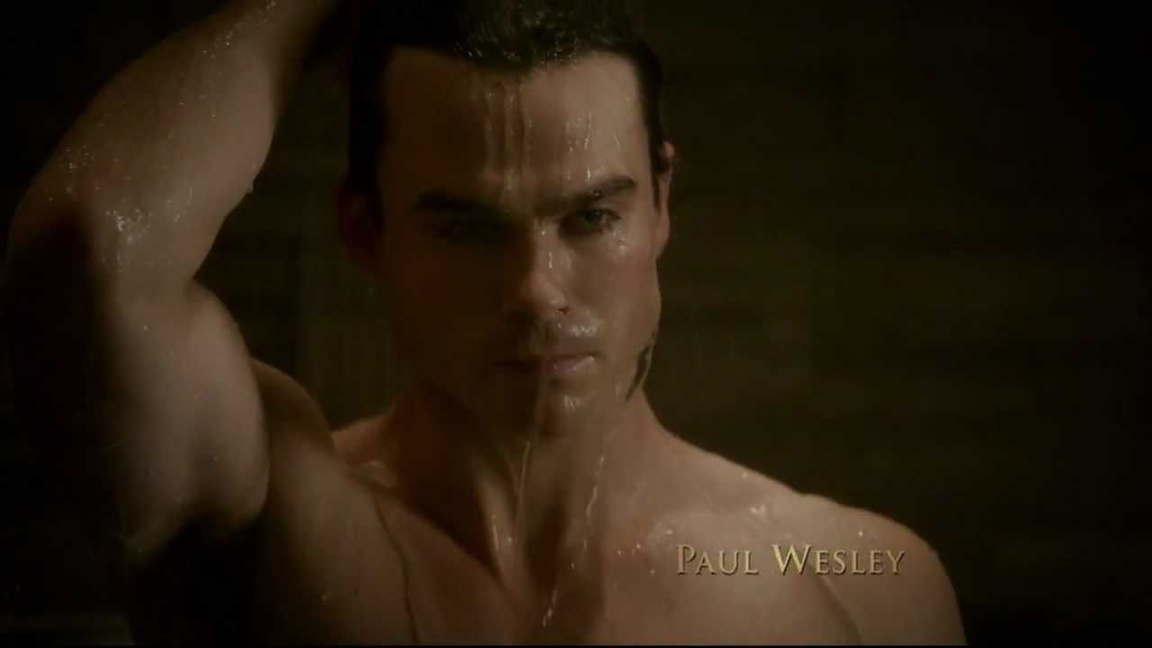 Damon in shower